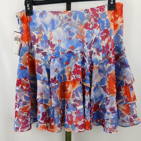 Lauren Ralph Lauren Womens Tiered Floral Georgette Ruffle Skirt Size 14 NWT #A1 - Picture 7 of 10